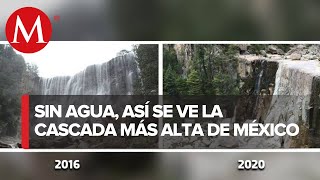 En Chihuahua la cascada más alta de México se ha secado casi por completo