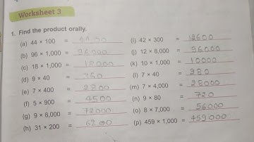 Dav Public School Class 4 Math Unit 3 Worksheet 3 || Multiplication || @madhubanclasses