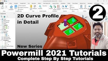 Powermill 2021 Cnc Vmc Prograamming tutorials |Powermill 2d Curve Profile Complete tutorial in Hindi