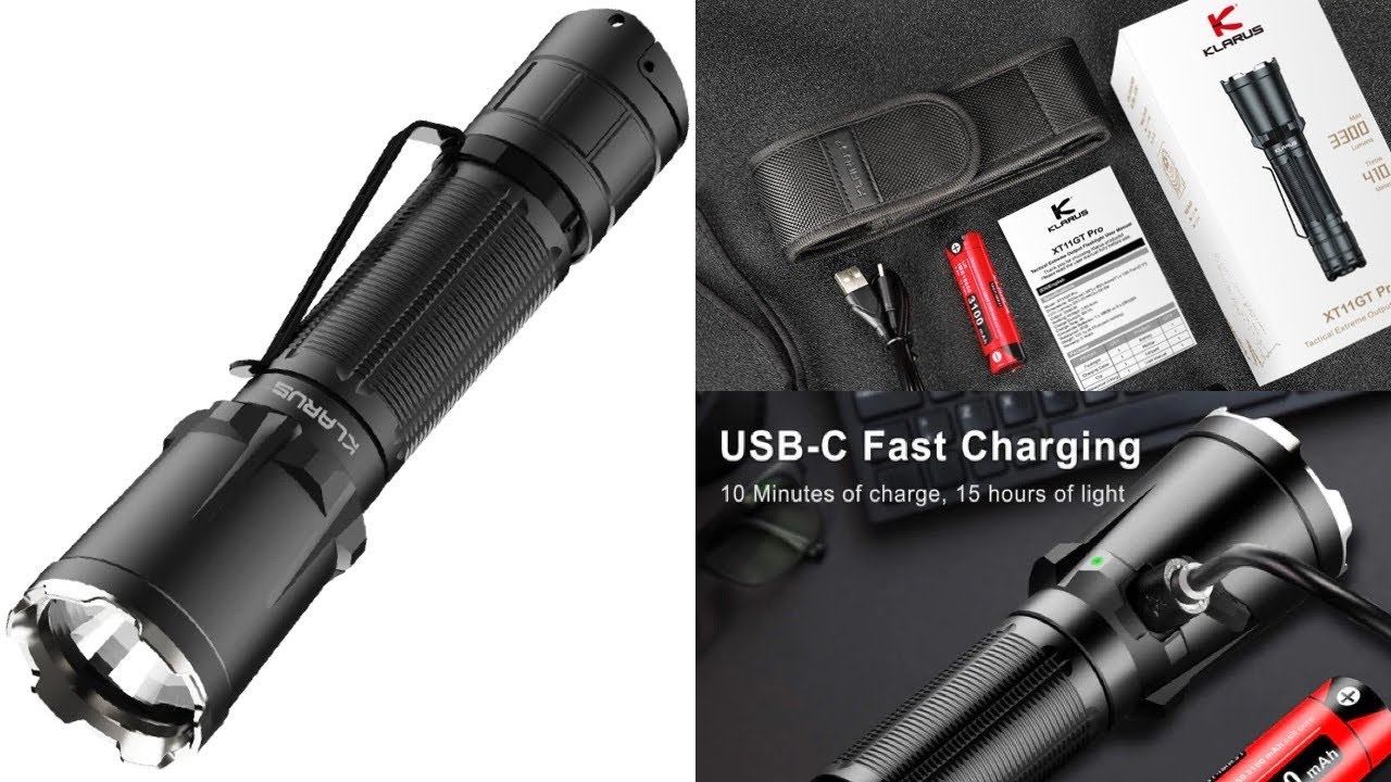 Klarus XT11GT Pro 3300 Lumen rechargeable flashlight YouTube