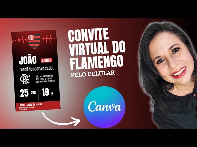 Convite Aniversario Flamengo - Edite grátis com nosso editor online