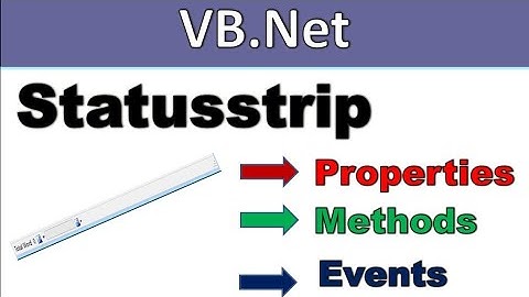Statusstrip control in vb.net|properties,methods and events in hindi