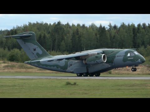 Embraer KC-390 Military Transport Aircraft Takeoff & Landing