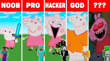 MINECRAFT NOOB vs PRO vs HACKER vs GOD Minecraft Pixel art: Peppa Pig / Animation
