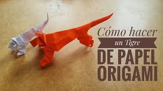 ▷Cómo hacer un  TIGRE de papel  FÁCIL  | Origami PASO A PASO