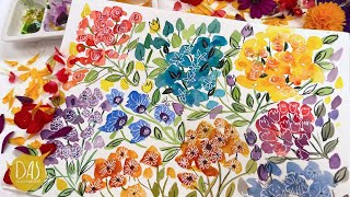 Easiest Flowers You'll Ever Paint  Relaxing Loose Watercolor Tutorial for Beginners  Step by Step