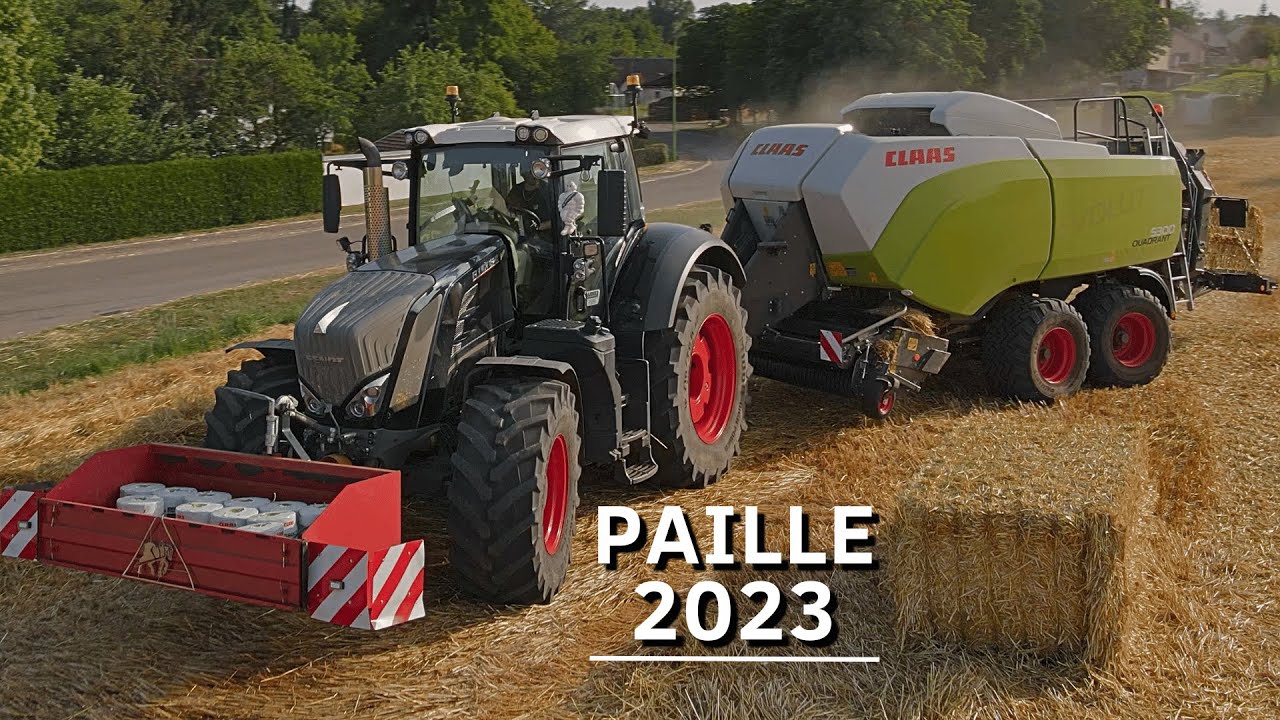 FENDT 828 BLACK BEAUTY & CLAAS QUADRANT 5300 | PAILLE 2023 💪💨 !