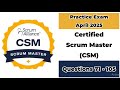 Practice Exam April 2025 | 71-105 Questions | Certified Scrum Master | CSM