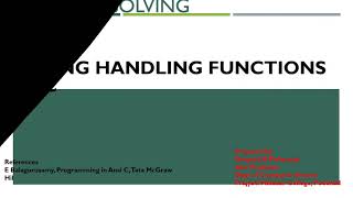 STRING HANDLING FUNCTIONS IN C | Programming in C