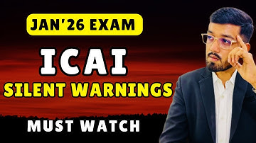 ICAI’s HIDDEN SECRETS LEAKED before Jan’26 exams | Save your attempt | CA Final & CA Inter 