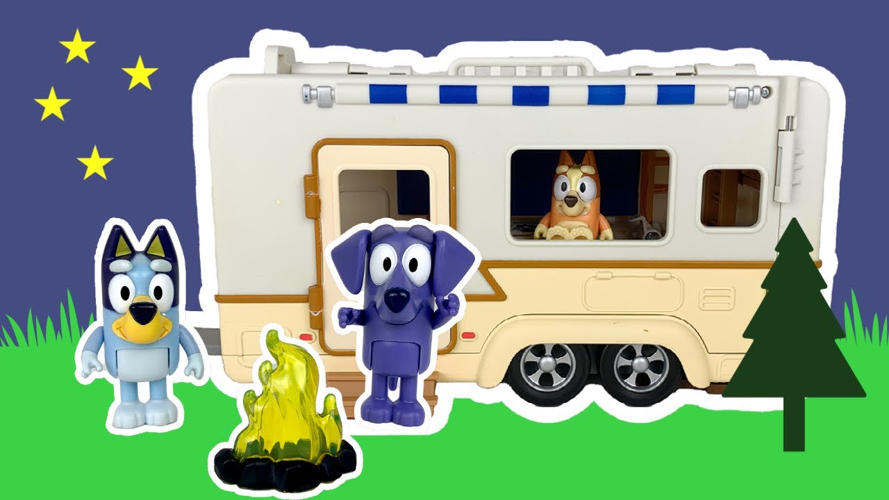 Bluey and Jean-Luc Caravan Adventures! ‼️ 🌟 Bluey Toys 2023! Bluey Camper  
