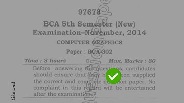2014 Mdu BCA 5th Sem Computer Graphics Question Paper #MduQuestionPaper.in