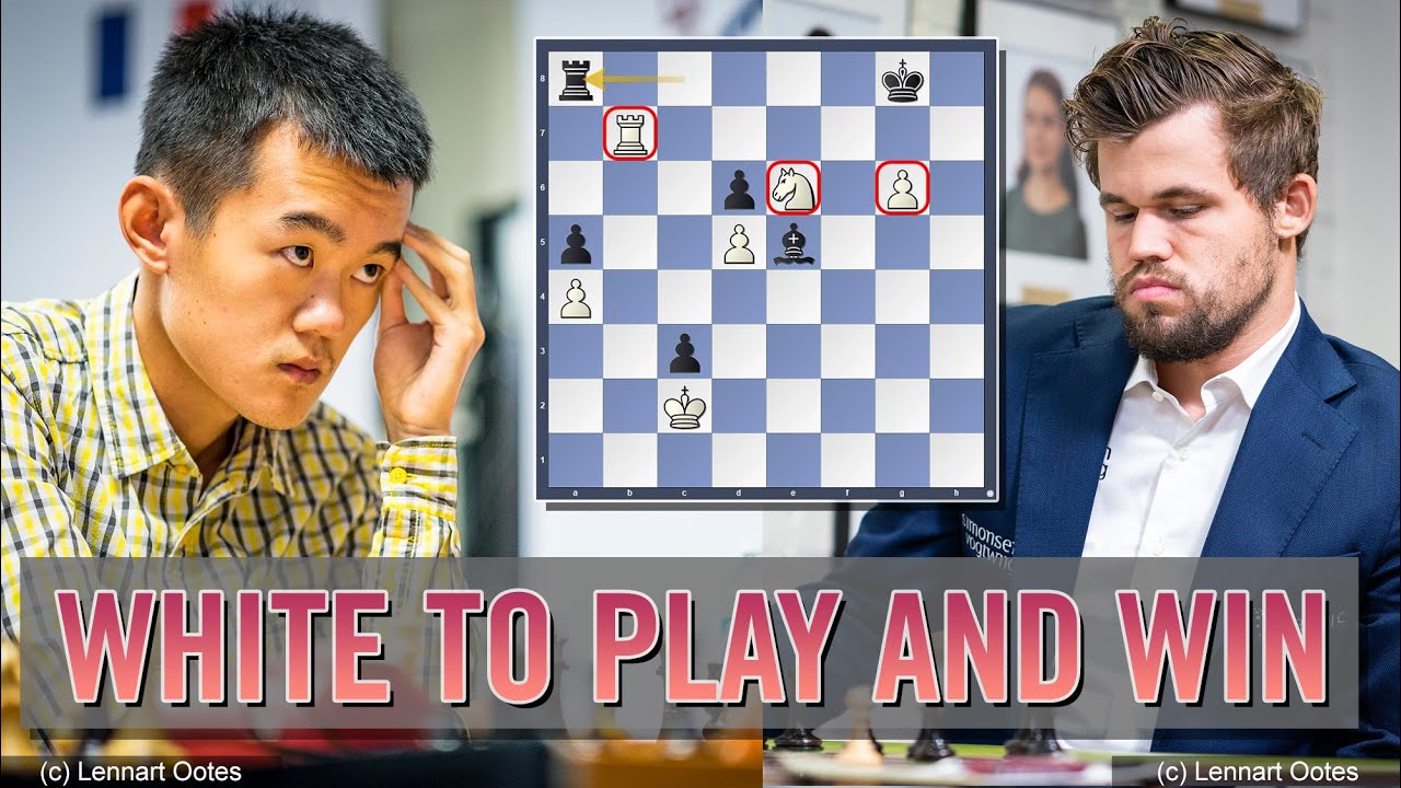 White to play and win, Ding Liren vs Magnus Carlsen