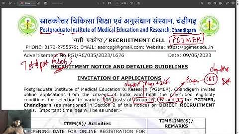 PGIMER Group A, B & Other Recruitment 2023 – Apply Online for 206 Posts