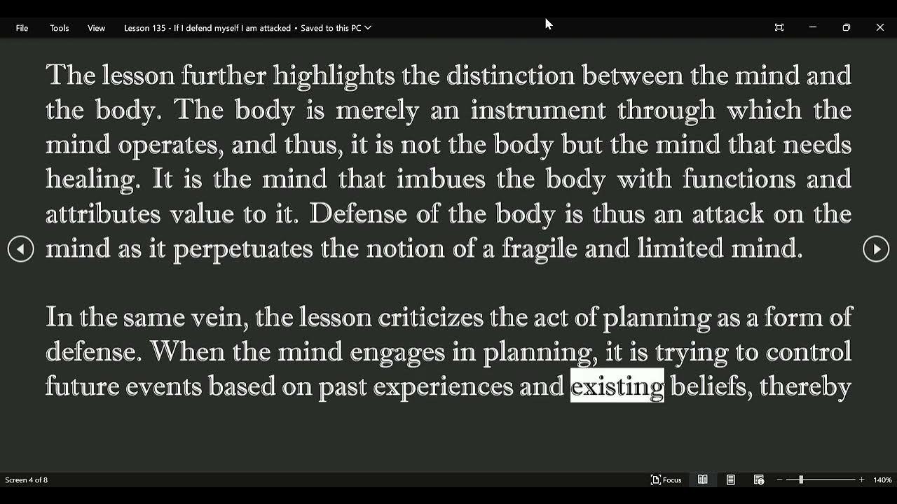 ChatGPT ACIM Lesson 135 If I defend myself I am attacked YouTube
