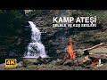 Kamp Ateşi, Şelale ve Kuş Sesleri | Rahatlatıcı Doğa Sesleri | Sleep Easy Relax 4K