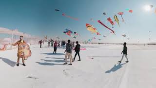 Relax 360 video. Dordo Desert, India, International Kite Festival 2024 12k 60fps 360