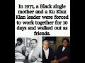 From hate to friendship! ❤️ 1971: An activist &amp; a KKK leader change history. 🤝✨ #Unity #Peace