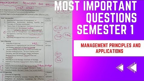 🚨Most important Questions_NEP 23||Sem 1-Management Principles and Applications||B.com H Delhi Univ.
