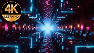 10 Hours 4kAbstract colorful led disco lights neon Tunnel Relaxing background, Screensaver, no sound