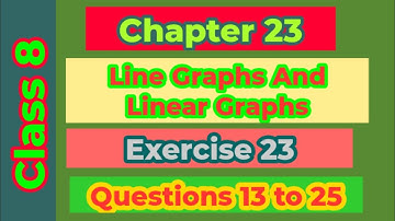 Class VIII || Chapter 23 || Line Graphs and Linear Graphs || Exercise 23|| Questions 13 to 25 ||