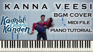 Kanna Veesi Kanna Veesi BGM | Piano cover Tutorial | Midi Files| Kadhal Ondru Kanden | Make Music