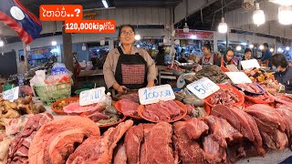 ອາຫານແພງຂື້ນທີ່ຕະຫລາດບຶງທາດຫລວງ/อาหารแพงชื้นเยอะที่ตลาดบึงทานหลวง/Higher Price of Food in Vientiane