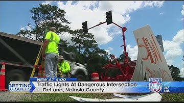 Traffic lights at dangerous intersection
