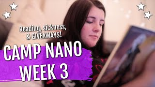 CAMP NANOWRIMO WEEK 3 Week in My Life | Muddy Middles and 600 Subscriber Giveaways!