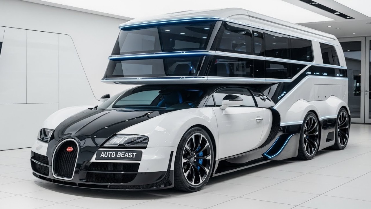 Автодом Bugatti Veyron 2027 года, выпуск от 1 января | Концепт с искусственным интеллектом