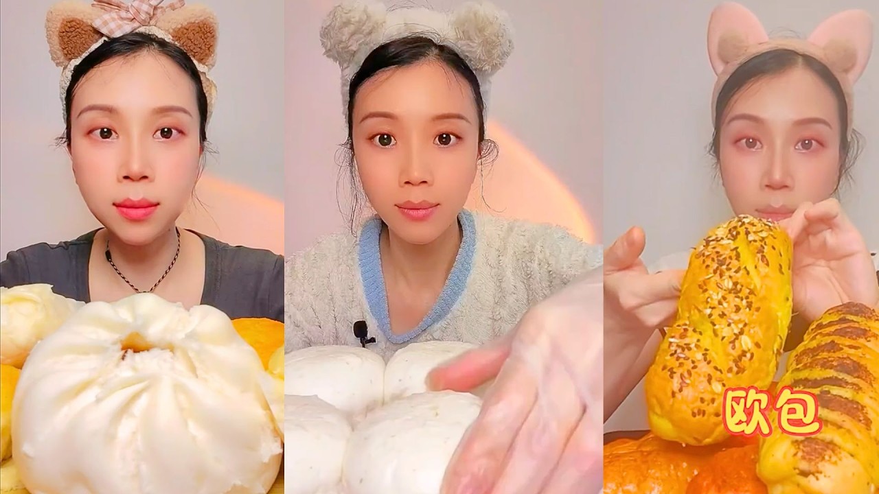 Chinese Bun Eating Show Food ASMR Mukbang #115