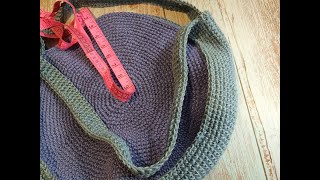 Как пришить подклад к круглой сумке из джута. #crochetbag