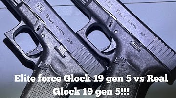 Elite force Glock 19 gen 5 vs real Glock 19 gen 5!!! Comparison (Airsoft)