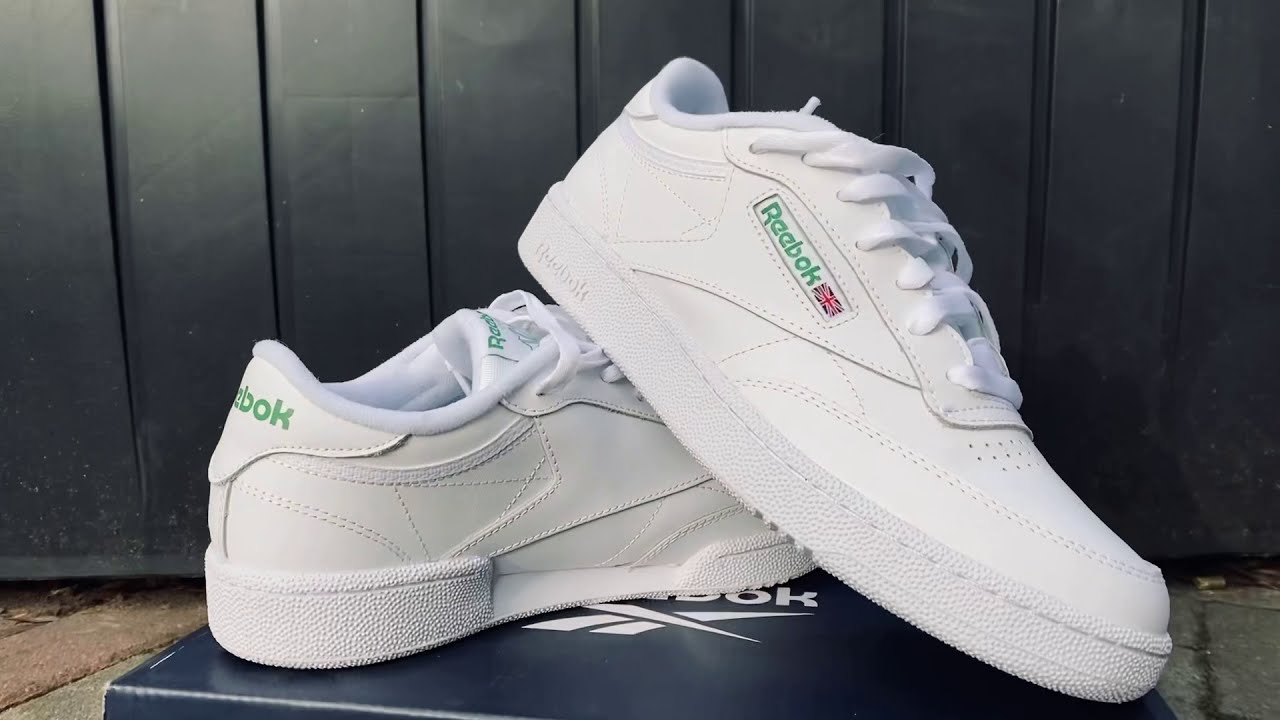 Reebok Classic Club C85 ON FEET (White/Green) - YouTube