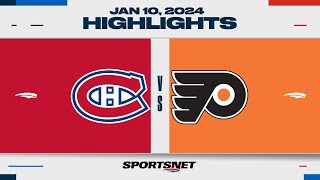 NHL Highlights | Canadiens vs. Flyers - January 10, 2024