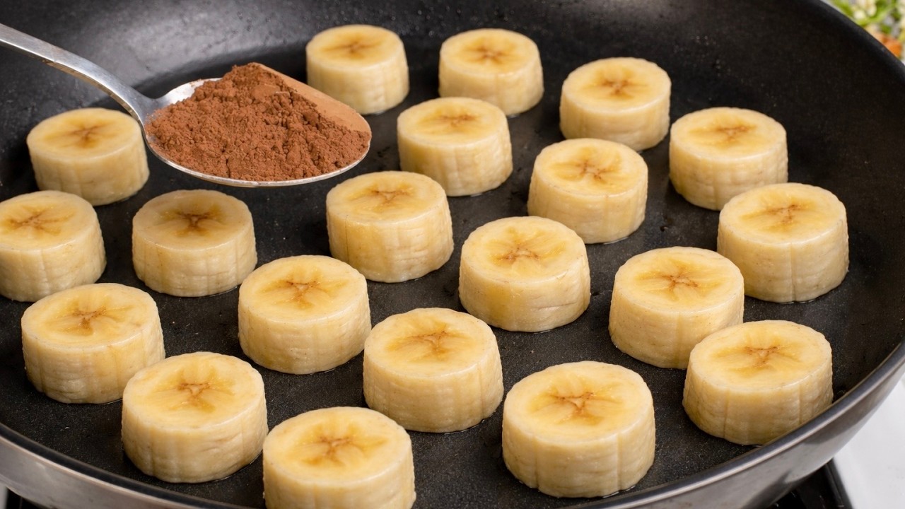 BANANEN + KAKAO! Das berühmte Dessert, das die Welt verrückt macht. Ohne Backen, nur 1 Ei!