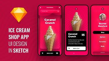 Ice Cream Parlour Mobile App UI Design - Sketch Speed Art Tutorial