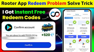 Rooter App Free Fire Max Diamond Redeem Problem Solve Trick | Rooter App Se Free Redeem Code Kese Le