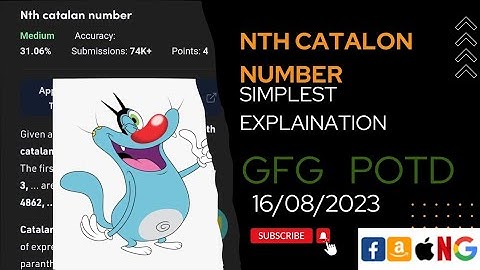 Nth catalan number | gfg potd today| POTD | GFG Problem of the Day | C++ | Java | Python @CodeThurst