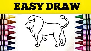 How to draw a Lion Easy step by step || Lion Drawing