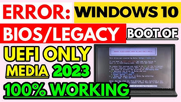 Troubleshoot Windows 10 Installation Errors in Legacy BIOS | How to Enable UEFI Boot Option dell