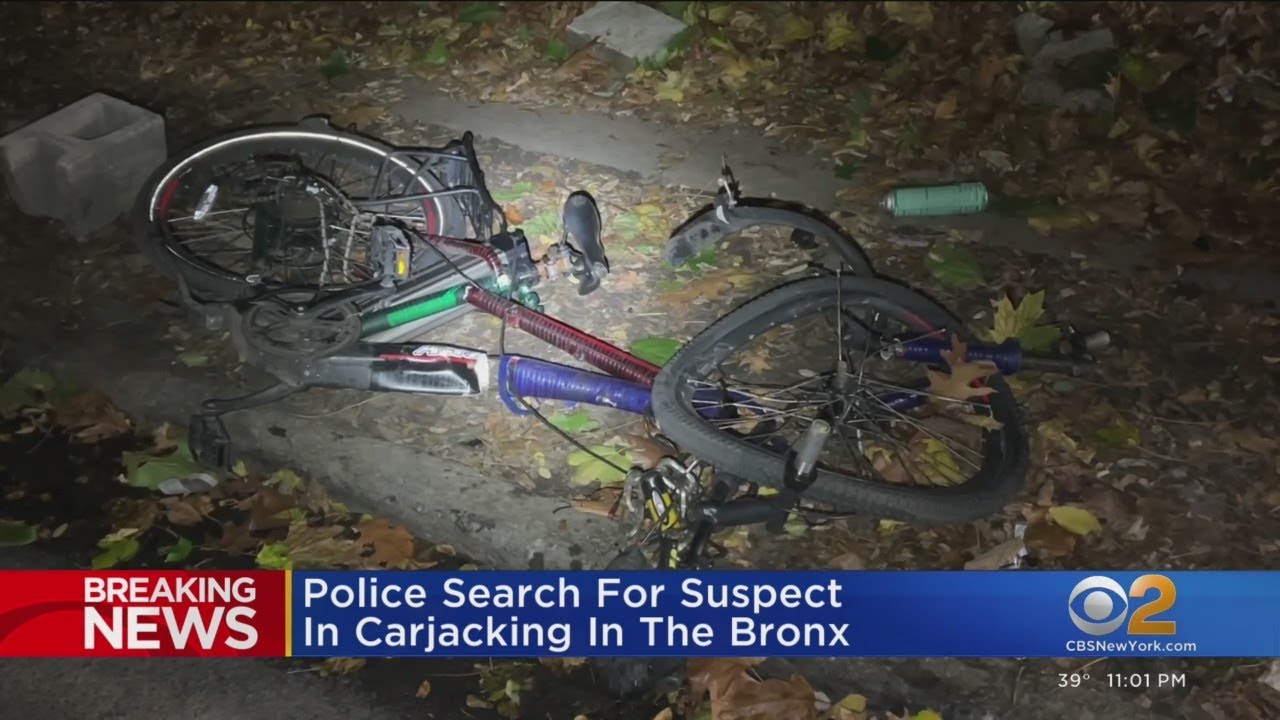 NYPD: Suspect carjacked driver, struck bicyclist in the Bronx - YouTube