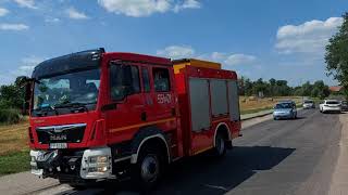 [OGROMNY POŻAR W ZAKŁADZIE] Przejazdy alarmowe PSP i OSP do pożaru w miejscowości Ciszewo