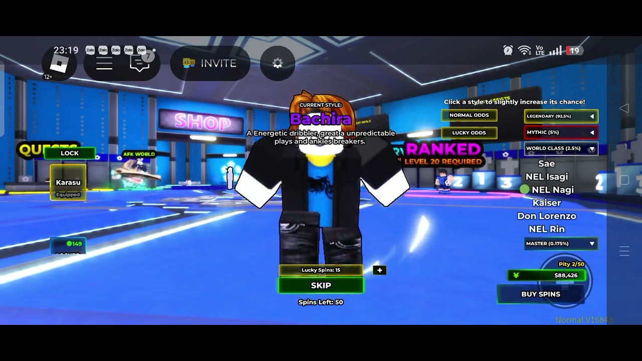 Test Nhân Phẩm 28 Lucky Spin Blue Lock Rivals vat cái kết