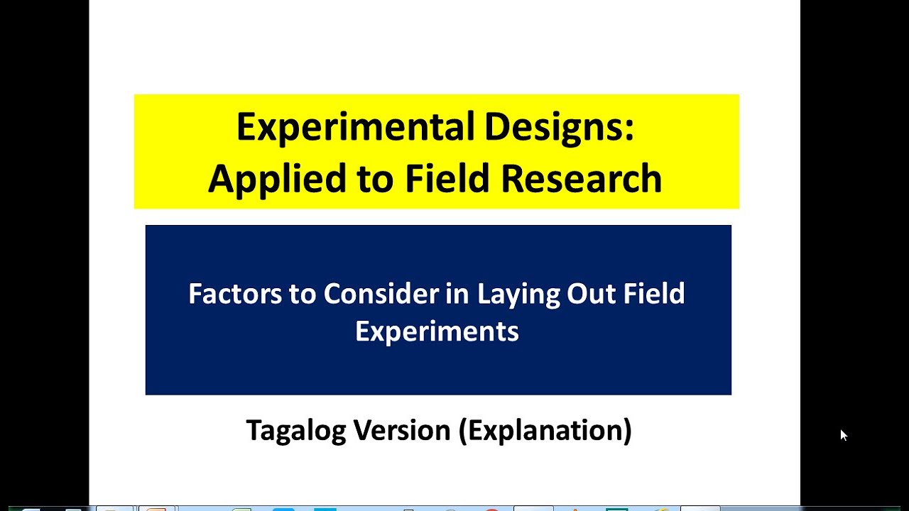 experimental research design tagalog