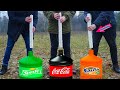 Experiment: Coca Cola VS Mentos & Fanta VS Mentos & Sprite VS Mentos
