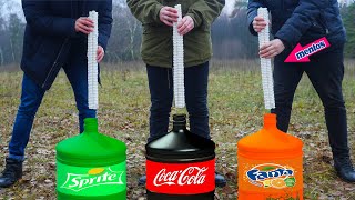 Experiment: Coca Cola VS Mentos & Fanta VS Mentos & Sprite VS Mentos