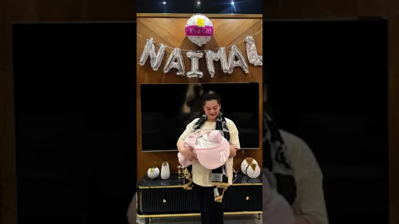 Aiman khan and muneeb butt 3rd daughter cute baby girl