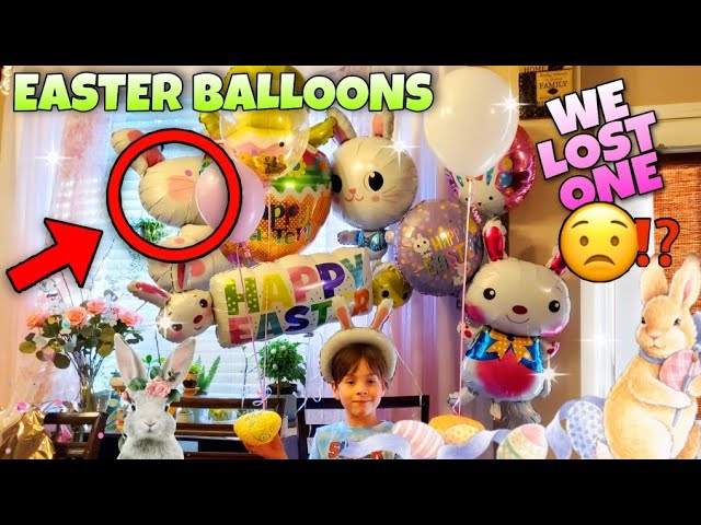 Inflating New EASTER Balloons With Helium WE LOST ONE! 😭🐰 class=