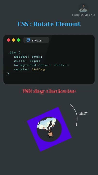 Image rotate using css #javascript #css - YouTube